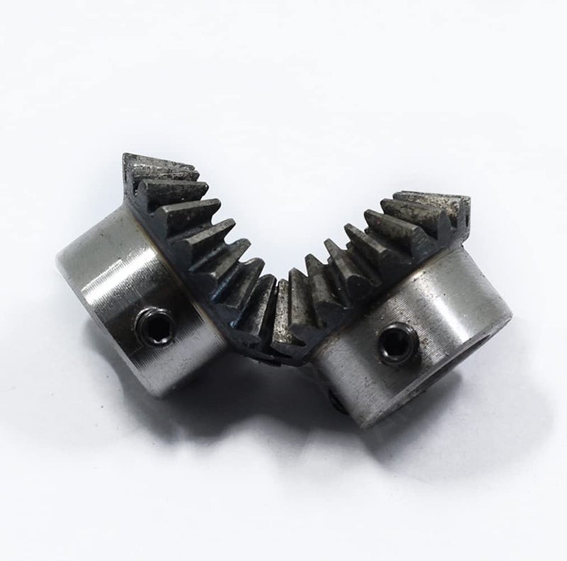 PGFUN 2 Pcs 1M 20 Teeth 5/6/8/10mm Shaft Hole Tapered Bevel Gear 1:1# 45 Steel 1 Module 90 Degree Steering Gear with M5 Fixing Hole (10 mm) - Image 2